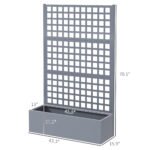 Galvanized Raised Garden Bed Planter Box with Trellis for Climbing Plants, Vegetable, Vines, 43" x 16" x 70", Gray - Image 3