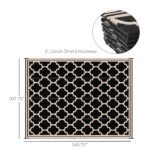 Reversible Polypropylene Outdoor Rug Folding, Durable, Perfect for Camping, Deck & Beach Black - Image 3