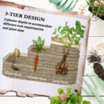 3-Tier Raised Garden Bed Set w/ Safety Edging, Open Bottom for Vegetables, Herbs, Flowers, 62.25" x 43" x 32.25", Cream - Image 4