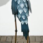 Crane Garden Statues, 28.5" & 29" Standing Bird Sculptures, Metal Yard Art Decor, Landscape Decoration Set of 2, Blue - Image 8