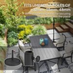 Round Patio Umbrella Base, 26 lbs Resin Umbrella Stand Base, Heavy Duty Patio Umbrella Holder for 1.3"/1.5"/1.9" Umbrella Poles for Outdoor, Lawn, Poolside - Image 4