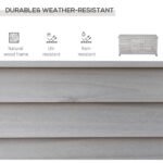 75 Gallon Wooden Deck Box, Outdoor Storage Container with Aerating Gap & Weather-Fighting Finish, Grey - Image 4