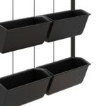 3-Tier Hanging Planter with 6 Pots for Indoor and Outdoor Use, Wall Planter, Self Draining & Wall Mounted, Black - Image 8