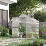 4' L x 6' W Walk-In Polycarbonate Greenhouse with Roof Vent,Greenhouse for Winter - Image 2