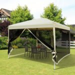 210D Oxford 10' x 10' Pop Up Canopy Tent with Netting, Instant Screen Room House, Tents for Parties, Height Adjustable, with Carry Bag, for Outdoor, Garden, Patio - Image 2