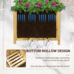 Wooden Raised Garden Bed, Planter with Trellis for Vine Climbing and Vegetables, Herbs and Flowers Growing, Natural - Image 5