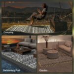 Outdoor Rug Carpet with USB Lights Reversible Patio Rug with Carry Bag for Camping 10' x 8' - Image 8