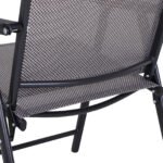 Set of 2 Outdoor Folding Chairs, Stackable Patio Dining Chairs with Armrests, Metal Frame, Gray - Image 8