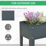 Metal Raised Garden Bed, Elevated Planter Box with Legs and Drain Holes, 39" x 12" x 32", Dark Gray - Image 4