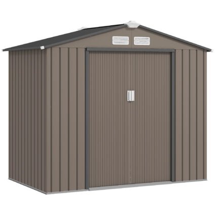 Storage Shed with Foundation Kit, Air Vents, 7' x 4', Brown