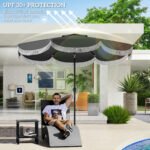 9FT Patio Umbrella, UPF 30+ Outdoor Market Umbrella with Crank, 8 Ribs, Push Button Tilt, Vented for Patio Deck Backyard Lawn - Image 5