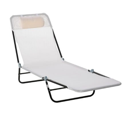 Folding Chaise Lounge Chair with Pool Sun Tanning Chair