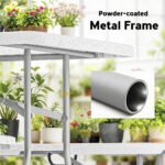 6FT 3 PCS Portable Camping Table and Chairs, Folding Picnic Table Bench Set with Carrying Handles for BBQ, Party, White - Image 7
