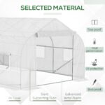 20' x 10' x 7' Walk-in Tunnel Greenhouse with Zippered Mesh Door & 8 Mesh Windows, Gardening Plant Hot House with Galvanized Steel Hoops, White - Image 4