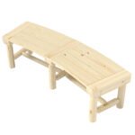 Wooden Garden Bench, Semicircular Round Outdoor Tree Bench, Wrap Around Park Bench for Yard, Patio, Deck, Lawn, Natural