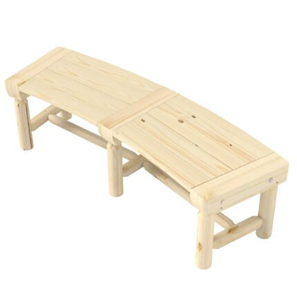 Wooden Garden Bench with Semicircular Round Outdoor Tree Bench