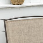Outdoor Glider Bench with Center Table, Metal Frame Patio Loveseat with Breathable Mesh Fabric and Armrests for Backyard Garden Porch, Brown - Image 7