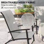 Set of 2 Outdoor Dining Chairs with High Back, Armrests, Folding Patio Chairs for Patio, Lawn, Camping, Gray - Image 4