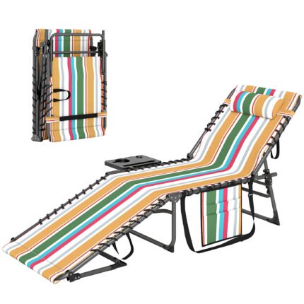 Folding Outdoor Chaise Lounge Chair Tanning Chair