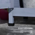 Wooden Potting Bench with Storage, Aluminum Tabletop for Backyard, Patio, Balcony, Gray - Image 6