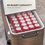 60 Quart Outdoor Cooler Cart, Rolling Ice Chest with Bottom Shelf and Bottle Opener for Backyard, Deck, Poolside Party - Image 5