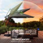 10 ft Cantilever Patio Umbrella with Light, Weight, Offset Hanging Outdoor Umbrella with Protective Cover - Image 8