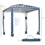 Quick Beach Cabana Canopy Umbrella, 6.5' Easy-Assembly Sun-Shade Shelter with Sandbags and Carry Bag, Cool UV50+ Fits Kids & Family, Blue Coconut Palm - Image 3