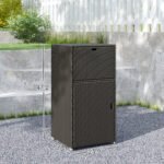Outdoor Towel Rack for Pool w/ Drawer & Cabinet, Dark Brown - Image 3
