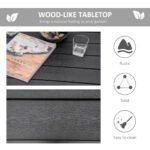Patio Dining Table for 4, Rectangular Aluminum Outdoor Table for Garden Lawn Backyard, Black - Image 4