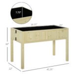 Raised Garden Bed Elevated Wooden Planter Box with Space-Saving Folding Design, Drainage Holes, & Inner Liner for Vegetable Fruit Herb Grow - Image 3