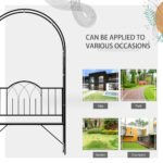 Metal Trellis Arbor Arch for Climbing Plants with Garden Bench, Grow Grapes & Vines, Patio Decor & 2-Person Outdoor Interlacing Decorative Seating with Tips, 484 lbs. Weight Capacity, Black - Image 6