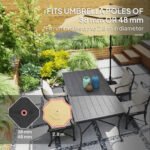 Square Patio Umbrella Base Holder, Heavy Duty Outdoor Umbrella Stand Base, Filled Up to 55lbs with Sand or 44lbs with Water for Garden, Poolside - Image 5