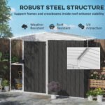 8 x 4ft Outdoor Garden Shed, Metal Shed with Air Vents and Lock for Backyard, Garden, Patio, Dark Gray - Image 8