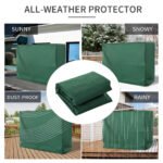 600D Oxford 3-Seater Patio Swing Cover Outdoor Swing Chair Cover Rain Protection Waterproof Anti-UV, Dark Green - Image 4