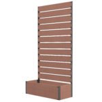 Trellis Planter for Climbing Plants, Raised Garden Bed with Trellis, Planter Box for Outdoor Garden, Light Brown
