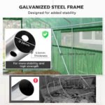 13' x 10' x 6.5' Tunnel Greenhouse Hoop House with Upgraded Galvanized Steel Frame and Large Windows, Green - Image 6