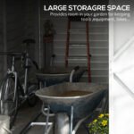 Garden Shed 4.6ft x 9ft Lockable for Lawn Mower Garden Yard, White - Image 4