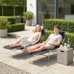 2 Tanning Chairs with Face Hole, 5-Level Adjustable Outdoor Chaise Lounge Chair with Pillow for Beach, Pool, Black - Image 8