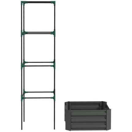 Galvanized Planter Box with 24" x 24" x 73.5" Raised Garden Bed