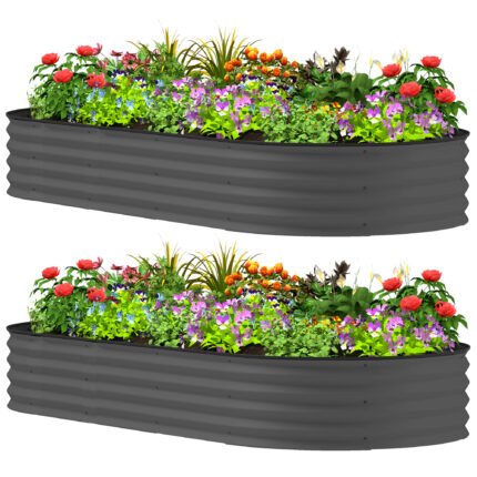 7' x 3' x 1' Raised Garden Bed Set with 2PCS Raised Beds