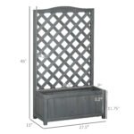 46" Wooden Planter with Trellis, Raised Garden Bed to Grow Vegetables, Herbs, Flowers for Backyard, Patio, Gray - Image 3