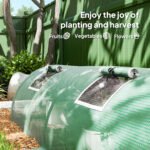 Mini Greenhouse with 5 Mesh Windows, Portable Plant Hot House with PE Cover and Steel Frame, 10' x 3' x 2' , Green - Image 7