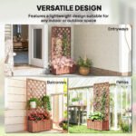 Wooden Raised Garden Bed, Raised Planter Box, Planter with Trellis for Climbing Plants Flowers, Orange - Image 6
