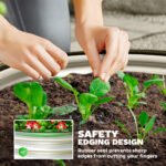 Set of 2 Raised Garden Bed, Metal Planter Box with Safety Edging, Easy-to-assemble Stock Tank 2'x2'x1' Silver - Image 6