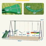 5-in-1 Kids Swing Set with Slide, Swings and Glider for Backyard, 770lbs Capacity, for Ages 3-8, Mixed Color - Image 3