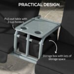 2-Seater Outdoor Porch Swing with Canopy and Table, Patio Swing Chair for Garden, Poolside, Backyard, Black - Image 5