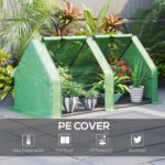 Portable Mini Greenhouse, Outdoor Garden with Large Zipper Doors and Water/UV PE Cover, 6' x 3' x 3', Green - Image 4