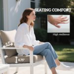 Patio Chair Cushions Set of 2 with Seat & Backrest, Fade Resistant Seat Replacement Cushion Set, Beige - Image 5