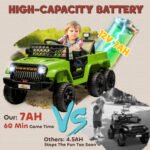 12V 4x4 Kids Electric Car w/ 2WD/4WD Switchable, Remote Control, Spring Suspension System, Back Trailer, Camouflage - Image 7