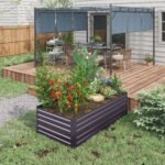 Galvanized Raised Garden Bed, Steel Outdoor Planters with Reinforced Rods, 71" x 36" x 23", Dark Gray - Image 2
